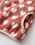 Heart Printing Polar Fleece Jacket - CCMOM