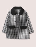 Houndstooth Woolen Coat - CCMOM