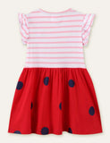 Ladybug Striped Appliqu¨¦ Dress - CCMOM