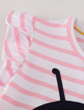 Ladybug Striped Appliqu¨¦ Dress - CCMOM