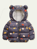 Pattern Print Cotton-Padded Jacket