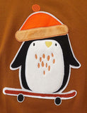 Penguin Appliqu¨¦ Long-Sleeved Sweatershirt - CCMOM