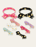 Polka Dot Printed Fur Ball Hair Band - CCMOM