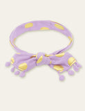 Polka Dot Printed Fur Ball Hair Band - CCMOM