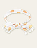 Polka Dot Printed Fur Ball Hair Band - CCMOM