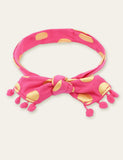 Polka Dot Printed Fur Ball Hair Band - CCMOM