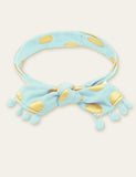 Polka Dot Printed Fur Ball Hair Band - CCMOM