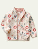 Printed Checks Polar Fleece Jacket