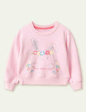 Rabbit Printed Pullover Sweatshirt - CCMOM