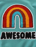 Rainbow Appliqu¨¦ Long-Sleeved Sweater - CCMOM