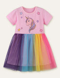 Rainbow Unicorn Mesh Dress - CCMOM