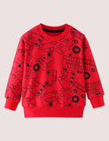 Red Full Printed Car Sweatshirt