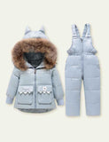Solid Color Glossy down Jacket Suit - CCMOM