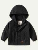 Solid Color Hooded Zipper Trench Coat - CCMOM