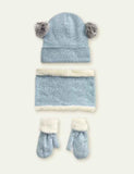 Solid Color with Fur Hat + Gloves + Scarf - CCMOM