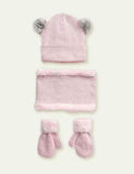 Solid Color with Fur Hat + Gloves + Scarf - CCMOM