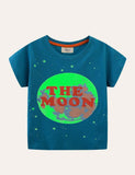 Toddler Boy Glowing Dinosaur Appliqu¨¦ 100% Cotton T-shirt - CCMOM