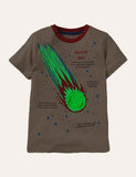 Toddler Boy Glowing Dinosaur Appliqu¨¦ 100% Cotton T-shirt - CCMOM