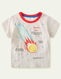 Toddler Boy Glowing Dinosaur Appliqu¨¦ 100% Cotton T-shirt - CCMOM
