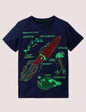 Toddler Boy Glowing Dinosaur Appliqu¨¦ 100% Cotton T-shirt - CCMOM