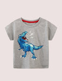 Toddler Boy Glowing Dinosaur Appliqu¨¦ 100% Cotton T-shirt - CCMOM