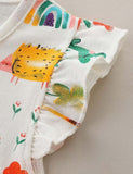 Toddler Girl Animals Printed Flutter-sleeve Dress - CCMOM