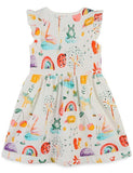 Toddler Girl Animals Printed Flutter-sleeve Dress - CCMOM