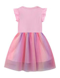 Toddler Girl Butterfly Embroidered Flutter-sleeve Layered Mesh Splice Dress - CCMOM