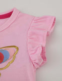 Toddler Girl Butterfly Embroidered Flutter-sleeve Layered Mesh Splice Dress - CCMOM