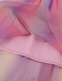 Toddler Girl Butterfly Embroidered Flutter-sleeve Layered Mesh Splice Dress - CCMOM