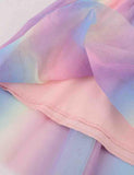 Toddler Girl Butterfly Sequin Gauze Splicing Rainbow Mesh Dress - CCMOM