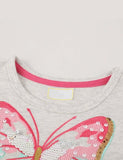 Toddler Girl Butterfly Sequin Gauze Splicing Rainbow Mesh Dress - CCMOM