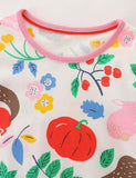 Toddler Girl Festive Printed Long Sleeve Dress With Pocket - CCMOM