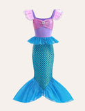 Toddler Girl Mermaid Mesh Party Flutter-sleeve Dress - CCMOM