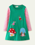 Toddler Girl Mushroom Appliqu¨¦ Long Sleeve Casual Dress