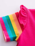 Toddler Girl Rainbow Unicorn Appliqu¨¦ Dress With Pocket - CCMOM