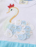 Toddler Girl Swan Appliqu¨¦ Long Sleeve Splice Dress - CCMOM