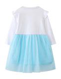 Toddler Girl Swan Appliqu¨¦ Long Sleeve Splice Dress - CCMOM