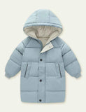 Toddler Kid Solid Color Mid-Length down Jacket - CCMOM