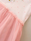 Unicorn Appliqu¨¦ Long Sleeve Dress - CCMOM