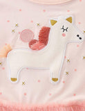 Unicorn Appliqu¨¦ Long Sleeve Dress - CCMOM