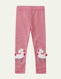 Unicorn Appliqu¡§| Striped Leggings - CCMOM