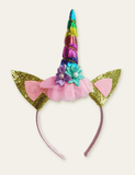 Unicorn Mesh Flowers Headband