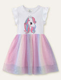 Unicorn Rainbow Mesh Dress - CCMOM