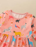 Zoo Printed Long Sleeve Dress - CCMOM